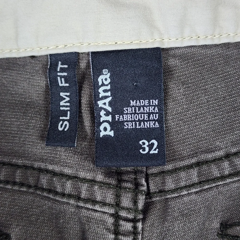 Prana Slim Fit Pants Mens 32 Brown Stretch Organic Cotton Blend Excellent